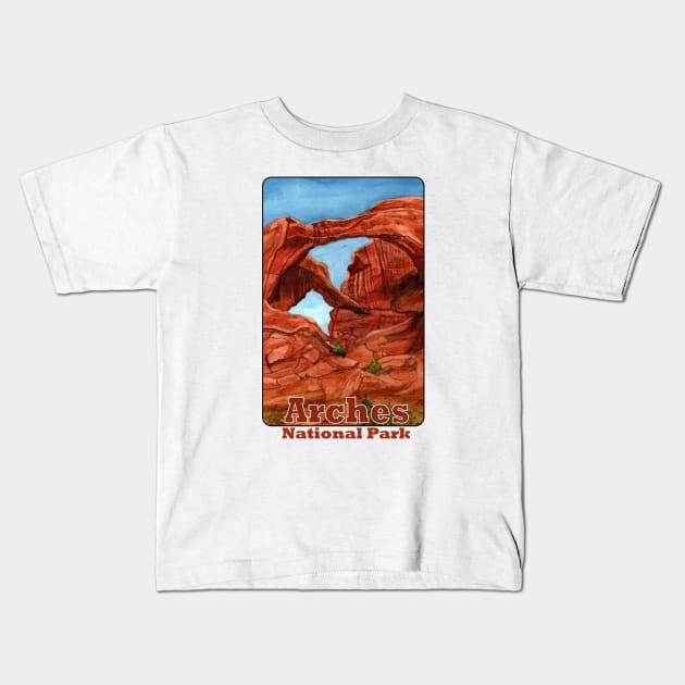 Double Arch, Arches National Park Kids T-Shirt by MMcBuck